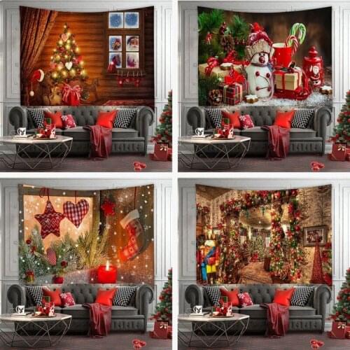 Christmas background cloth Holiday decoration background wall cloth Home decoration mural tapestry Bedroom bedside hanging cloth