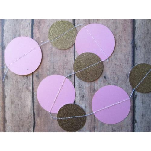 Pinks and Yellows Circle Garland - Circles, Pink Yellow, Shades of Pinks, Pink Lemonade Party, Circle banners, Circle Garland