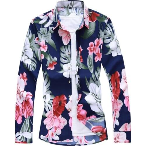 2021 new large size 5XL 6XL 7XL Mens long sleeve shirts Classic business casual youth floral shirt 6 colors available