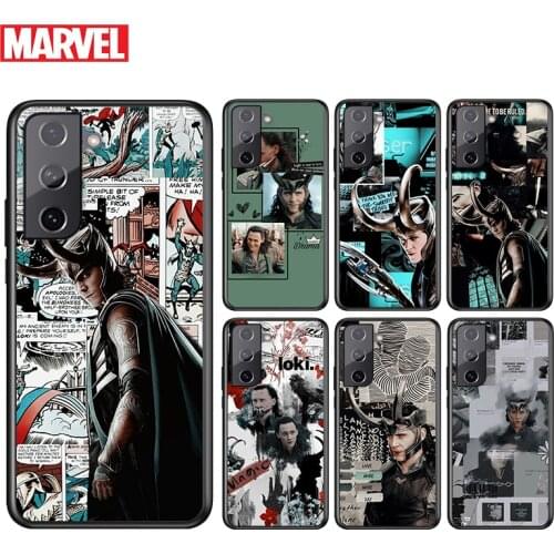 Marvel Avengers Loki For Samsung Galaxy S21 S20 FE S10e S10 S9 S8 S7 S6 Ultra Plus Lite 5G Edge Black Soft Phone Case