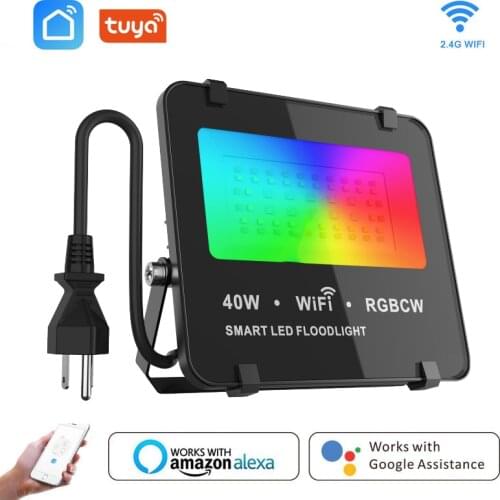 LED Smart Floodlights WiFi Smart Home Outdoor Lighting Tuya App Smart Life RGB Flood Light IP66 Spotlight For Alexa Google Home