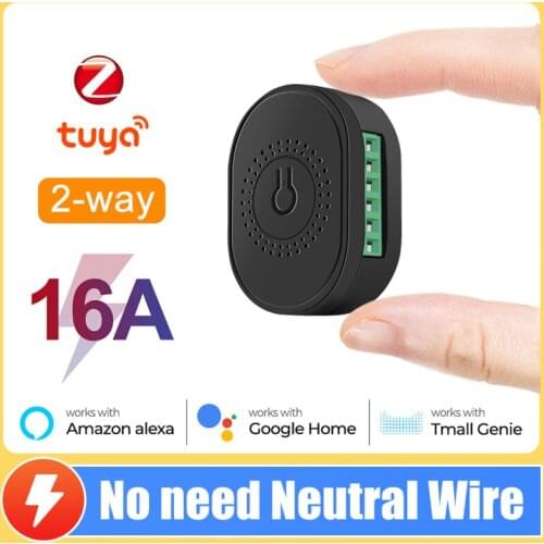Tuya ZigBee Mini Smart Switch Module 16A Voice Control Work With Smart Life APP Alexa Google Home Support Two Way Control