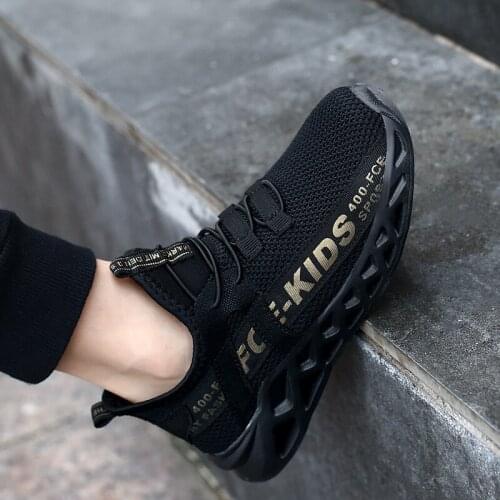 Spring Kids Sport Running Shoes Boys Sneakers Tenis Shoe Basket Footwear Red Black Breathable Soft Run Shoes Boys Sneakers