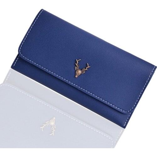 Women Wallet Soft PU Leather Hasp Long Lady Purse Lovely Deer Moneybags Female Clutch Wallet ID Cards Holder New Bag Notecase