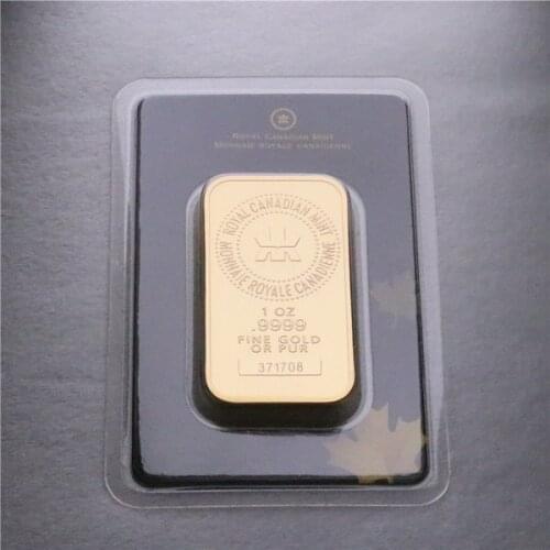 1 Oz Canada Maple Leaf Gold Bar,Gold-plated Sealed Packaging With Individual Serial Number Replica Not Magnetic