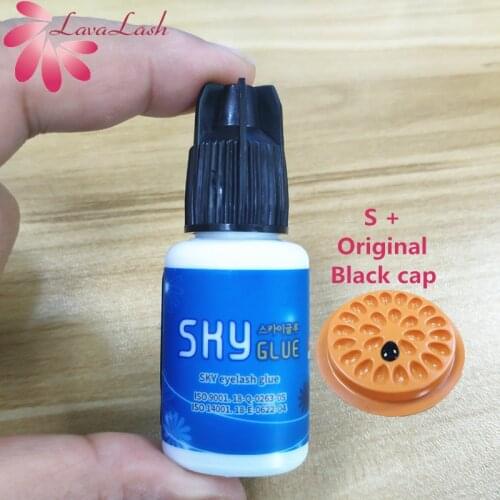 1 bottle/lot Korea Strongest ORIGINAL Sky Glue for Eyelash Extensions MSDS Eyelash Adhesive S+ type,5ml Black Cap No Free Ship