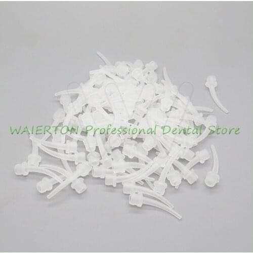 100 Pcs Dental Materials Intraoral Impression Mixing Tips Nozzles N3 Transparent Mixer Syringe Dentist Products