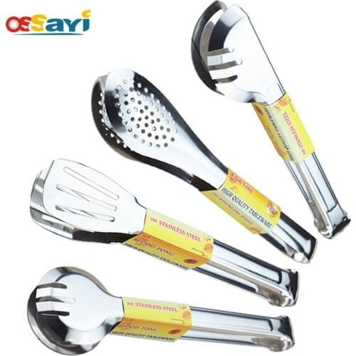 4Pcs/set Stainless Steel BBQ Tongs Outdoor Picnic Cooking Serving Utensil Barbecue Tongs