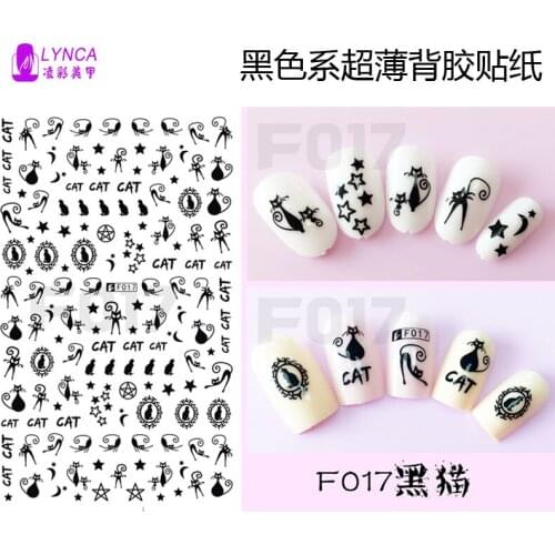 5 pieces Nail Sticker Ultra-thin Tape Back Glue Waterproof Sticker Cat Ant Flower Nail Ornaments