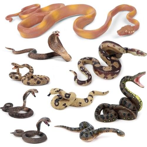 9 Kidns Simulation Python Figure Collectible Toys Snake Animal Action Figures Kids Animal Sandtable Scene Toys