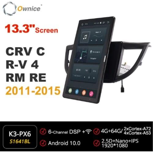 Ownice 1080P Android 10.0 Car Radio ForHonda CRL6 CRV 4 RM RE 2011-2015 Video Auto Multimedia head Unit 13.3" IPS Rotatable