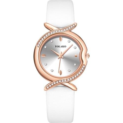 Women Watches Luxury Fashion Geometric Surface Design Ladies Quartz Watch Casual White Female Leather Bracelet Wristwatches