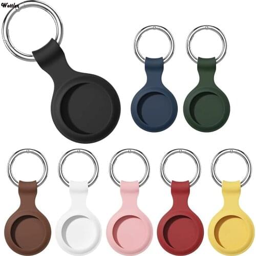 Airtags Tracker Silicone Case Anti-lost Protective For Airtags Silicone Protective Sleeve Case Cover Anti-lost Device Keychain