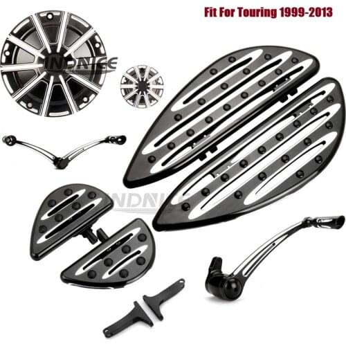 Black Deep cnc cut Floorboards Shifter Brake Levers derby covers Fit For harley Road Glide Custom FLTRX 2011-2013 Road Glide Ult