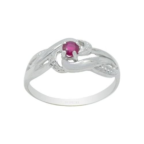 Design Style Silver Ruby Ring 3mm Natural Ruby Silver Ring 925 Silver Ruby Jewelry Gift for Woman