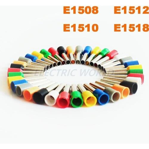 E1508 E1510 Tube Insulated cord end terminals Cable Connector wire terminals Insulating Crimp wire Connector E1512 E1518