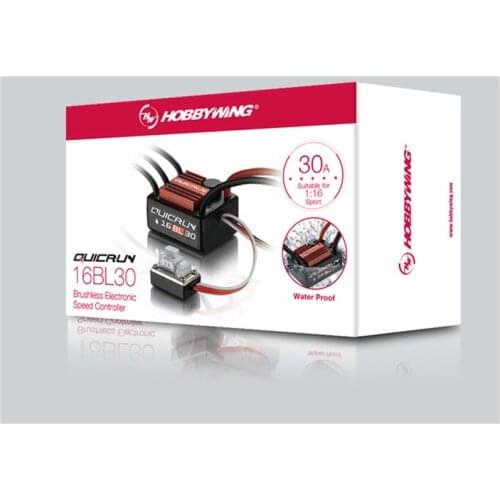 Hobbywing QUICRUN 30A WP 16BL30 Hobbywing QuicRun 30110000 Brushless Waterproof Sensorless ESC #WP-16BL30 For 1/16 & 1/18 RC