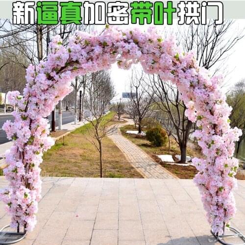 Simulation cherry tree branches arch wedding props new flower threshold flower fake flower cherry blossom wedding decorations