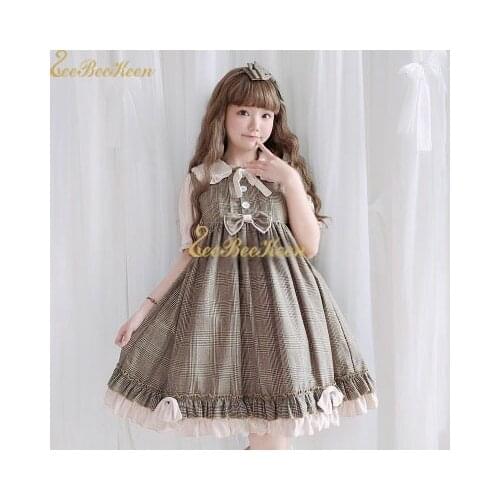 Adult Halloween Cosplay Costume Japanese Sweet Lolita Dress Girl Lolita Anime Cosplay Short/long Sleeve British Dress For Girls