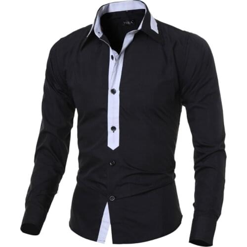 Men Shirt 2018 Fashion Mens Brand Long sleeve Shirt Men Camisa Masculina Casual Slim Mens Dress Shirts Chemise Homme XXL YUJIE