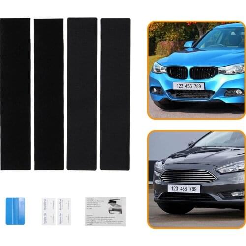 License Plate Holder Set Frameless License Plate Self-Adhesive Adhesive Fastener For All Common Vehicle
