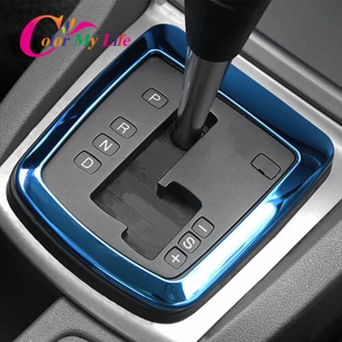 Color My Life AT Gear Head Shift Knob Panel Cover Trim Sticker Fit For Ford Focus 2 MK2 2005 - 2011 Stainless Steel Accessories