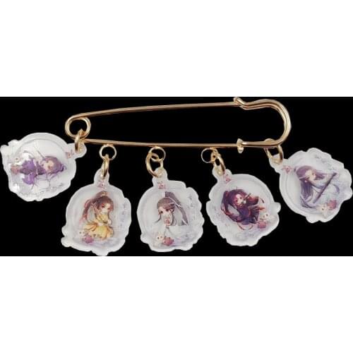 New Acrylic Anime Game Cartoon Mo Dao Zu Shi Brooch Bag Overcoat Badge Wei Wuxian Lan Zhan Office Casual Romantic Gift