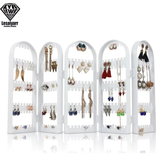 Foldable Acrylic Jewelry Display Holds Up Earrings Ear Stud Holder Transparent Jewelry Organizer Earring Showcase Stand Box