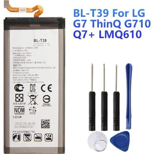 Original Replacement Battery BL-T39 For LG G7 ThinQ Q7 G710 Q7+ LMQ610 Authentic Phone Batteries 3000mAh