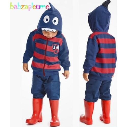 Autumn Winter Kids Boys Clothes Fashion Cosplay Style Toddler Boy Clothing Hooded Jacket+Pant 2PCS set Children Sportwear BC1356