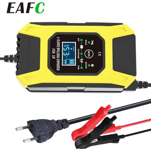 Full Automatic Smart Battery Charger 12V 7A 7-stage for Calcium Gel STD AGM Wet Lead Acid Battery Car Motorcycle Repair Charger