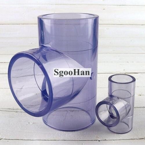 1~5pcs ID.20~50mm Transparent UPVC Tee Connector Garden Irrigation System Aquarium Tank Water Pipe Connectors PVC Pipe Joints