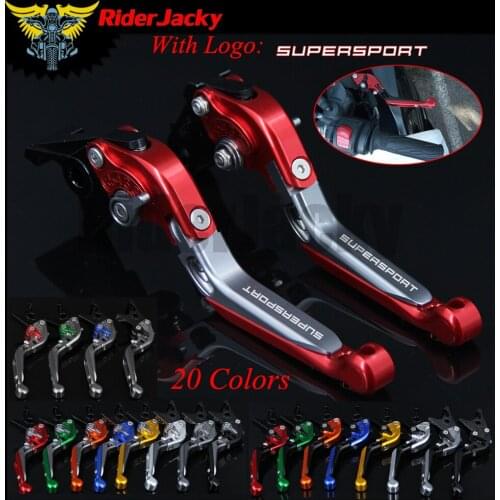 RiderJacky LOGO "SUPERSPORT" Motorcycle CNC Brake Clutch Levers For Ducati SUPERSPORT / S 2017-2018 17 18 Extendable Foldable