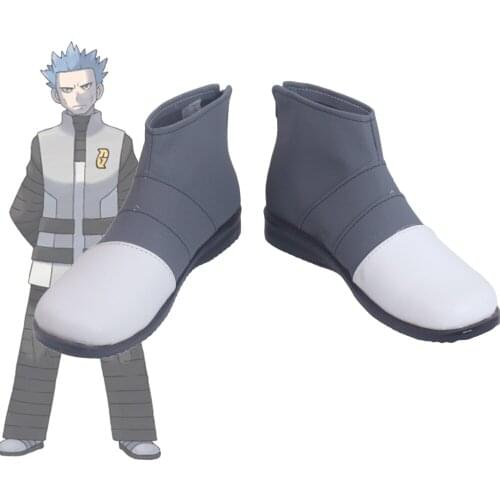 Pokemon Cyrus Cosplay Boots Grey Shoes Custom Made Any Size