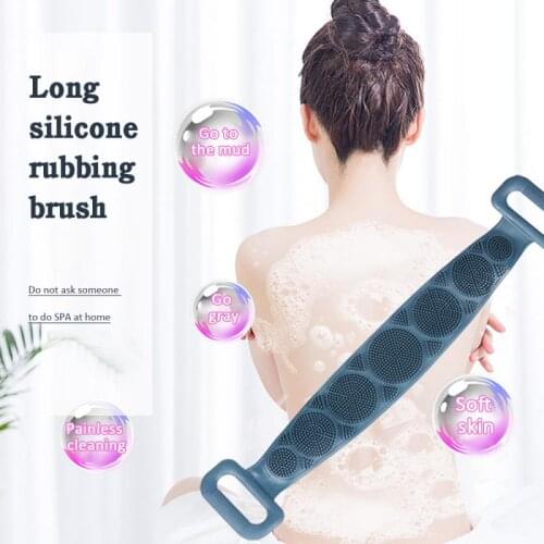 Silicone Brushes Bath Body Sponge Towels Body Scrubber Rubbing Back Peeling Massage Shower Extended Scrubber Skin Clean Brushes