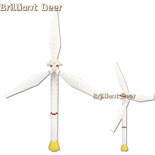 DIY Windmill Power Plant Building Blocks Model MOC City Construction Parts Accessories Bricks Toys for Children