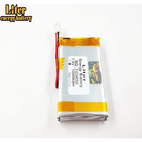 XH2.54-2P connector 7.4V 1000mAh 103450 Polymer Li-ion battery for SATLINK TV Digital Satellite Finder Meter WS-6933,WS-6923
