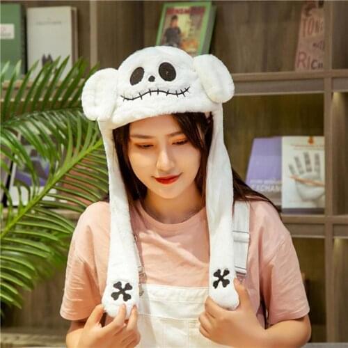 Rabbit WomenS Hat Beanie Plush Can Moving Bunny Ears Hat With Shine Earflaps Movable Ears Hat For Women/Child/Girls