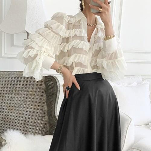 Py1154 Cheap wholesale 2021 spring summer autumn new fashion casual chiffon women shirt woman female OL collar blouse