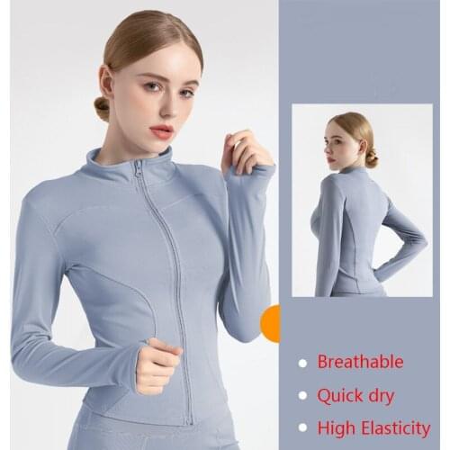 Women Stand-up Collar Running Jackets Yoga Coat Jogger Spring/Autumn Fitness Top Outdoor Clothing sportswear wholesale