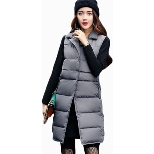 2017 new hot sale women autumn winter jacket mid-length thick warm ladies vest parka cotton wadding female slim waistcoat ZL707