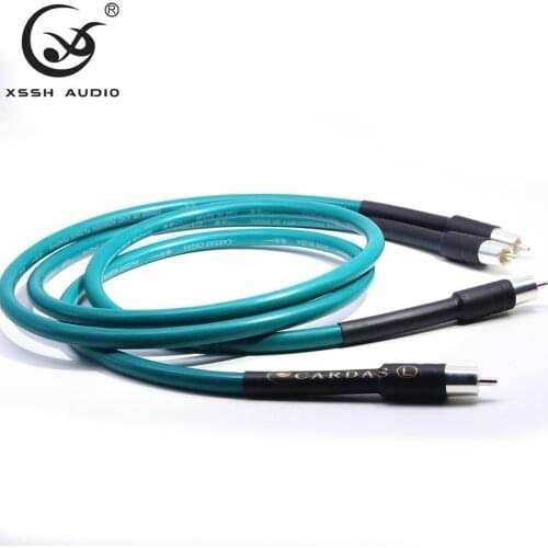 1 pair RCA to RCA Hi-end Power amplifier OFC pure copper plated silver 10mm Wire Cord 2RCA to 2RCA Audio Cable Line