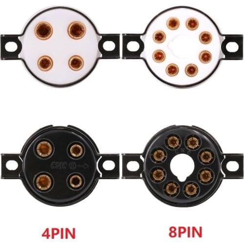 1 Piece CMC Bakelite PTFE Vacuum Tube Sockets Bases 4PIN 8PIN Apply For 2A3 300B 811 KT66 KT88 6SN7 EL34 274B Hifi DIY