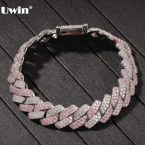 13mm Copper 2Row form Curb Cuban Bracelet Iced Out CZ Bracelet accept custom Color For Men Luxury Box Clasp Drop Shipping