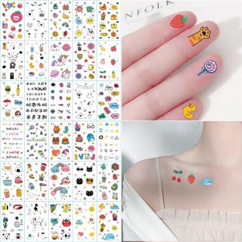 30pcs/set Tattoo Stickers Child Kid Temporary Fake Tattoos Glow Paste on Face Arm Leg for Children Body Art Mermaid Sticker