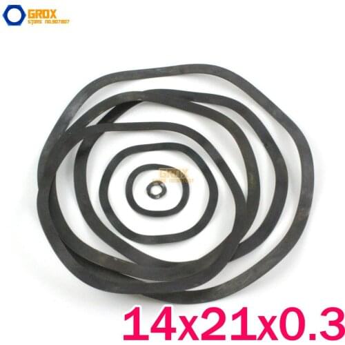 300 Pieces M14*21*0.3mm Wave Washer Spring Washer Carbon Steel Black Zine Plated