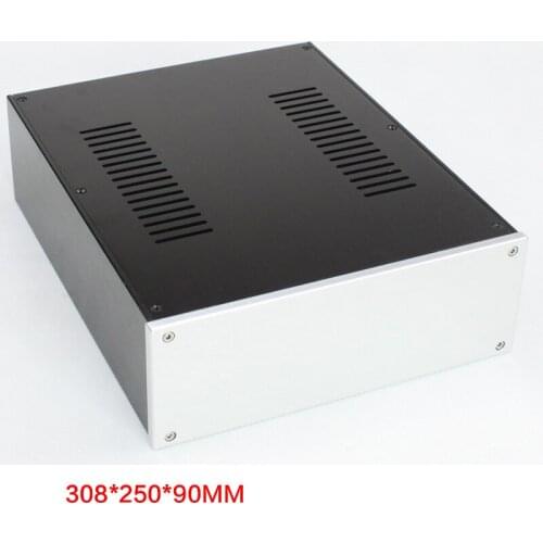 308*250*90MM DIY All-aluminum Power Amplifier Chassis WA106 Preamp Case DAC Shell Audio Enclosure Multi-purpose Box Blank Panel