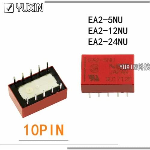 5PCS/LOT 100%Original&New Relay EA2-5NU 5VDC EA2-12NU 12VDC EA2-24NU 24VDC EA2 5NU EA2 12NU 5V 12V 24V 10PIN 1A