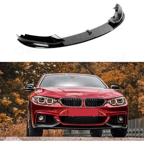 ABS Glossy Black front bumper lip spoiler splitters for BMW 4 series F32 F36 M sport 2014 UP Carbon fiber MP style