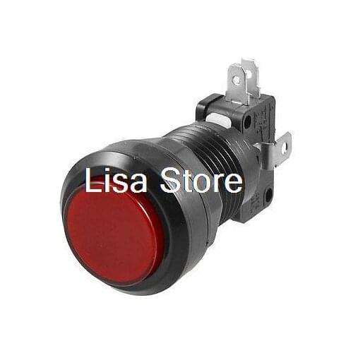 Arcade Game 24mm Red Illuminated Cap Momentary Push Button SPDT Micro Switch